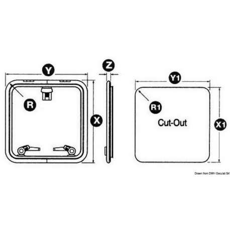 Low Profile 30 Mannloch mit Arm - Lewmar