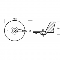 Ailette en zinc 20-25-40-50 HP (réf. ou. 41107-ZV5-000 / 06412-ZV5-000) 2