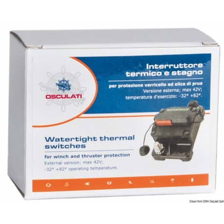Watertight thermal protection switch for winch and bow thruster