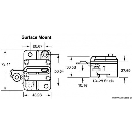 Watertight thermal protection switch for winch and bow thruster