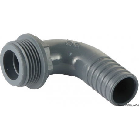 Conector de manguera macho de 90° en polipropileno