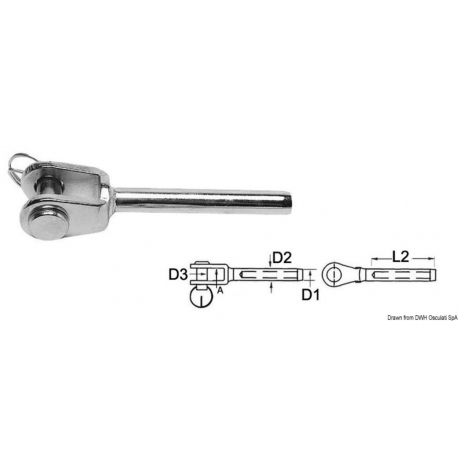 Terminale a pressare in acciaio inox AISI 316