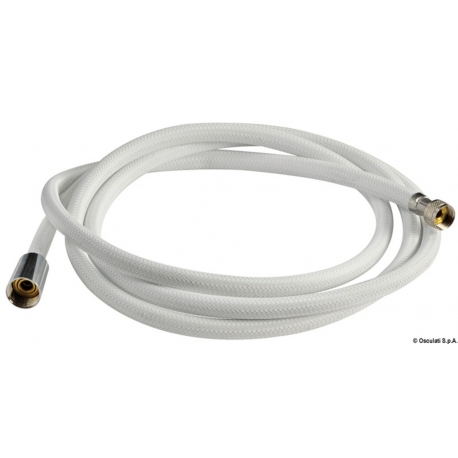 White nylon braided shower hose