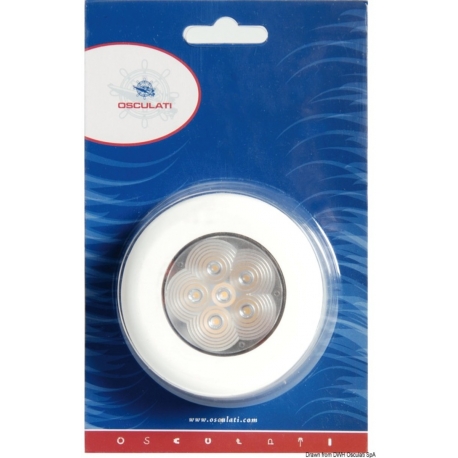 Plafoniera Led con ghiera di finitura che permette l’installazione anche senza incasso