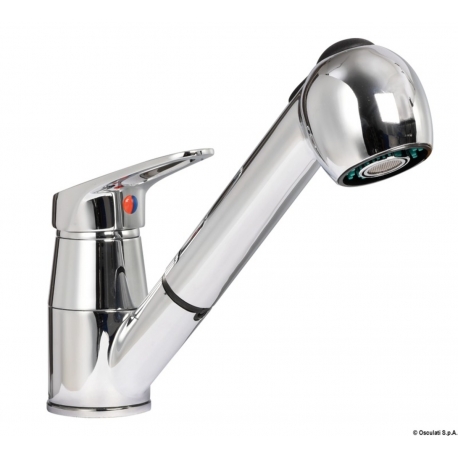 Mitigeur monocommande Olivia avec commande de douche extractible.