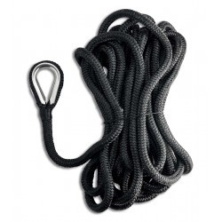 High-tenacity spliced mooring rope - double braid