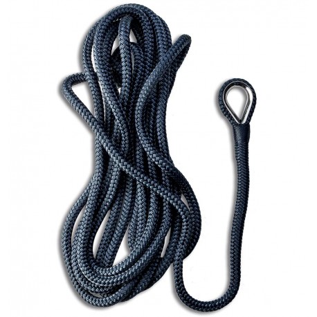 High tenacity spliced mooring line - double braid