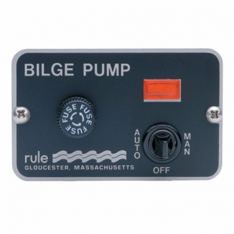 Schwarzes Edelstahlpaneel für Bilgepumpe - Rule