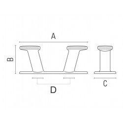 Forkrommet messing soppklemme 2