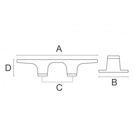 Chrome-plated brass cleat - American type