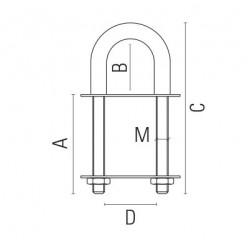 Cavallotto ad "U" in acciaio inox AISI 316 2