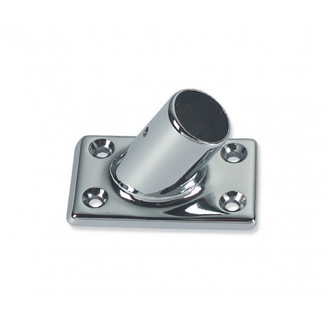 Base rectangular acodada 60° de latón cromado