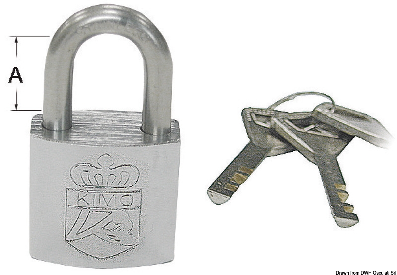 Set 4 lucchetti marini con unica chiave - Osculati