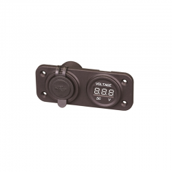 Panel med USB-uttag och voltmeter