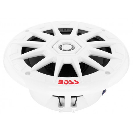 Pair of Boss Marine MRGB65 waterproof speakers with integrated LED system