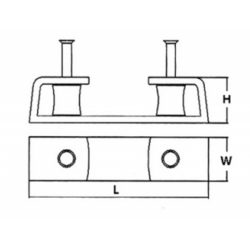 Pasacables de acero inoxidable AISI 316 con dos rodillos laterales deslizantes 2