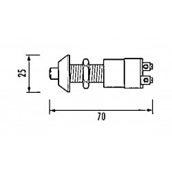 30A-Druckknopf aus verchromtem Messing mit vorderer Ringmutter 2