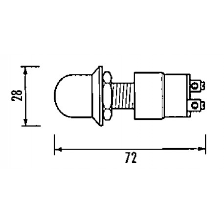 30A chromed brass waterproof pushbutton