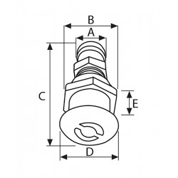 Nylon vent straight white round flush 2