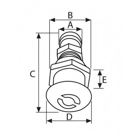 Nylon vent straight white round flush