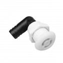 Nylon vent curved 90° white round flush