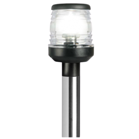 Inclined telescopic pole with flag eyelets