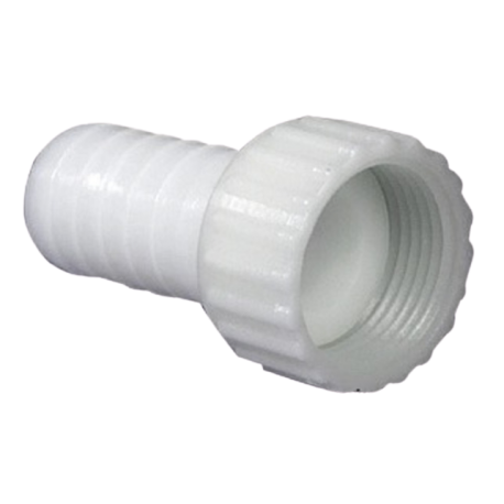 Barbe de tuyau droite en polypropylène, avec connexion pivotante et