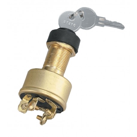 Clé pour démarreur de moteur en laiton à 4 bornes - avec capuchon en caoutchouc