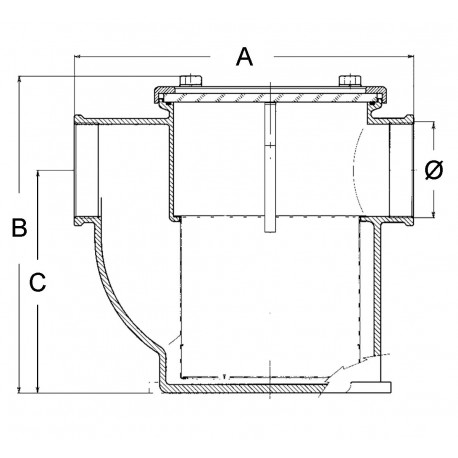 Mediterranean" water purification filter in nickel-plated bronze