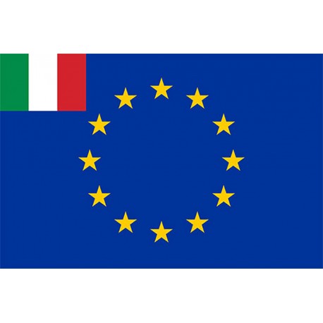 Bandiera Europa + Italia in tessuto stamina di poliestere 100 %