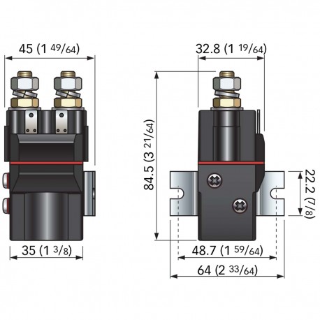 Schütz mit 2 Klemmen und Wendeschützkasten