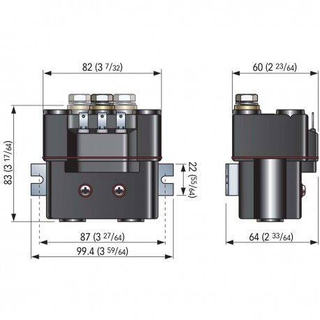 3-terminal contactor and reversing contactor box