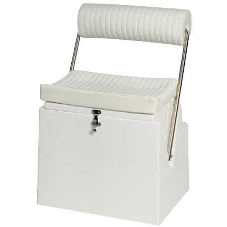 Storage compartment seat with backrest