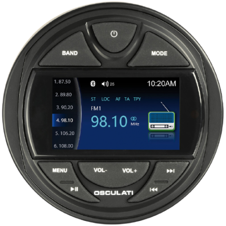 Dashboard Radio M3-TFT mit Fernbedienung und DAB-Antenne - Osculati