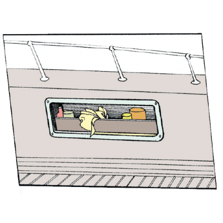 Side storage pocket in white ABS