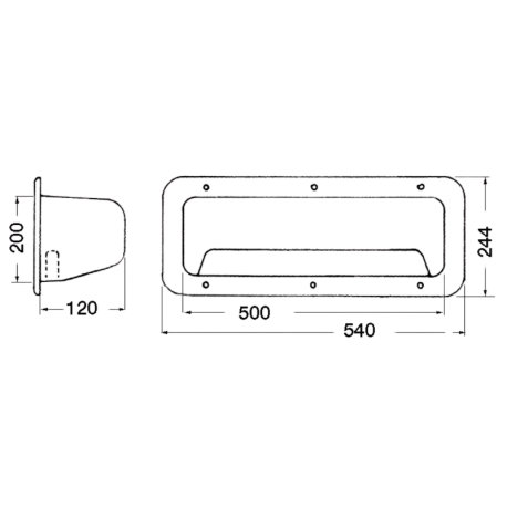 Side storage pocket in white ABS