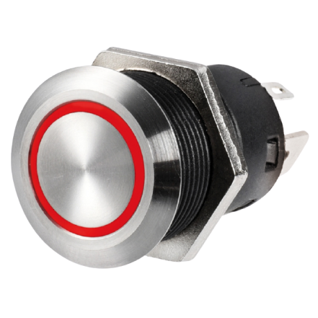 Interrupteur plat en acier inoxydable ON-OFF 12 V rouge