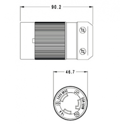 16A 220V vedenpitävä pistorasia - Marinco 2