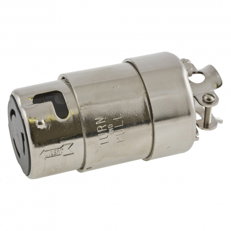 Toma de corriente 50A de latón cromado 125/250 V - Hubbell