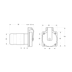 Enchufe estanco inox 32A 220V - Marinco 2