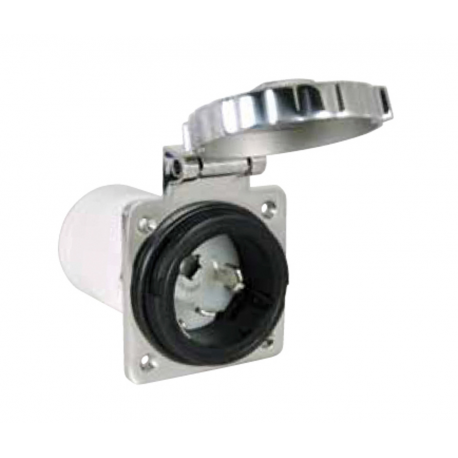Fiche étanche 50A en acier inoxydable 125/250 V - Marinco