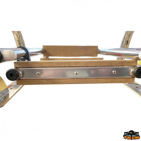 Folding ladder with handrail and wooden steps for stern platforms - Trem