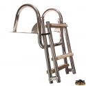 Escalera plegable con pasamanos y peldaños de madera para plataformas de popa - Trem