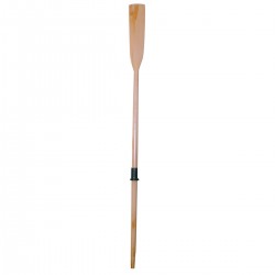 Painted beech wood oar with black plastic sleeve