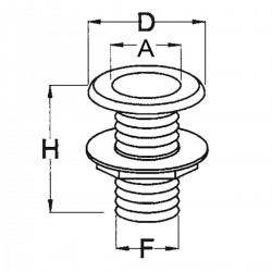 White nylon sea discharge fully threaded 2
