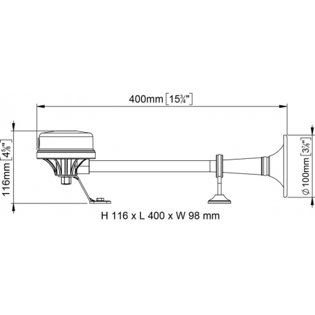 Trompeta electromagnética de acero inoxidable - Marco