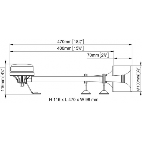 Zweifarbige elektromagnetische Horntrompete aus Edelstahl - Marco