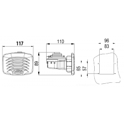 12V Inbyggd Elektromagnetisk Horn i Vit ASA - Marco 2