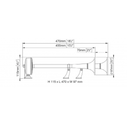 Tofarget elektromagnetisk horn med uttrekkbar kabel 2