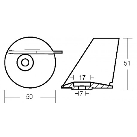 Flosse aus Zink für Tohatsu MAXI Corsa 25/40 HP